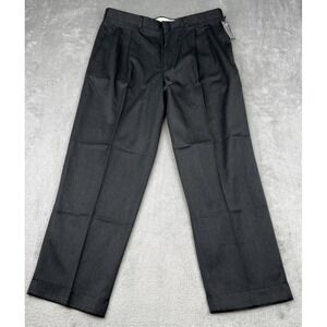 Farah Pants Mens 38X30 Dark Gray Polyester Pleated Dress Classic‎ Fit Straight